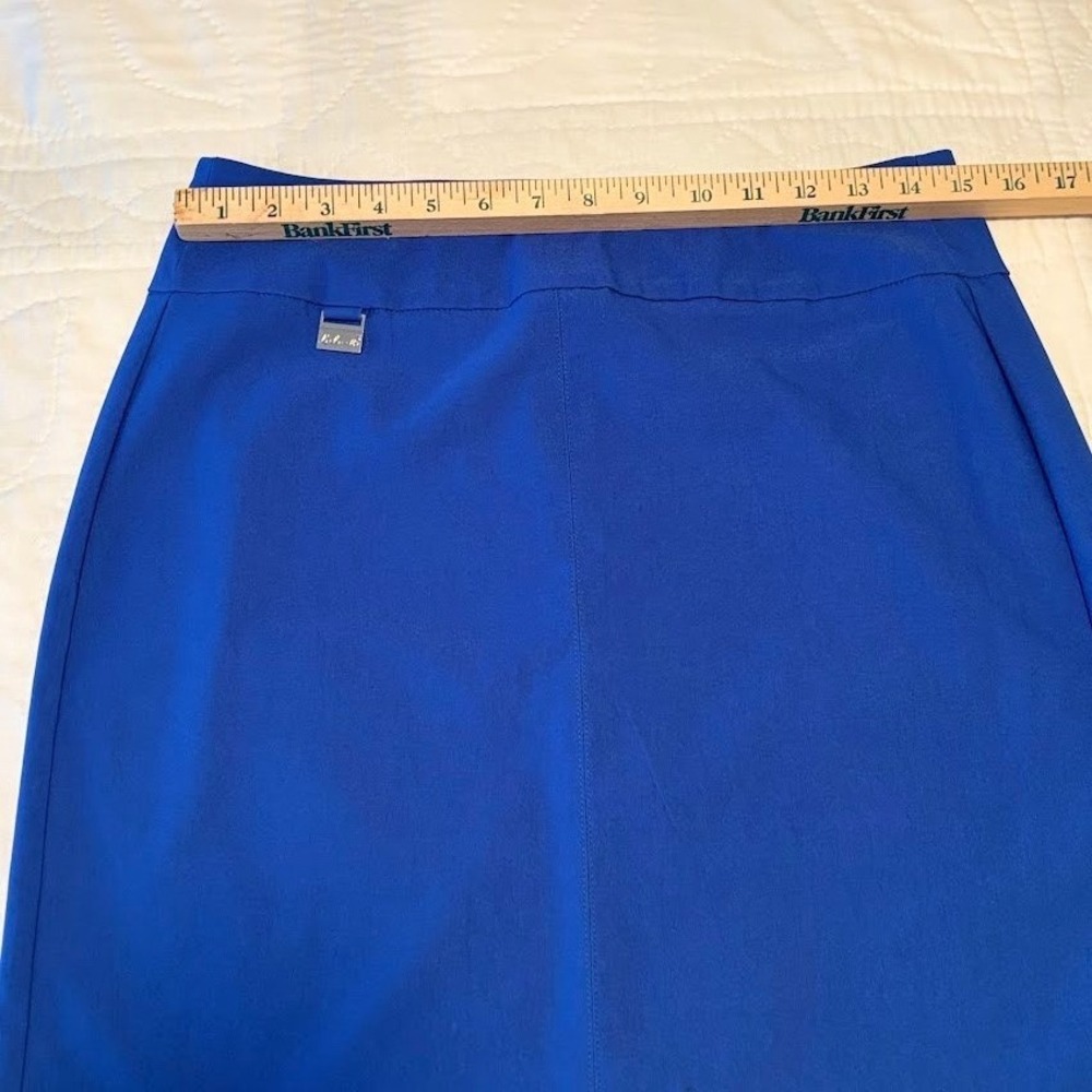 Lulu-B Skirt Wmns 10 Blue Viscose Blend Scalloped Hem Preppy Classic Chic - Picture 4 of 8